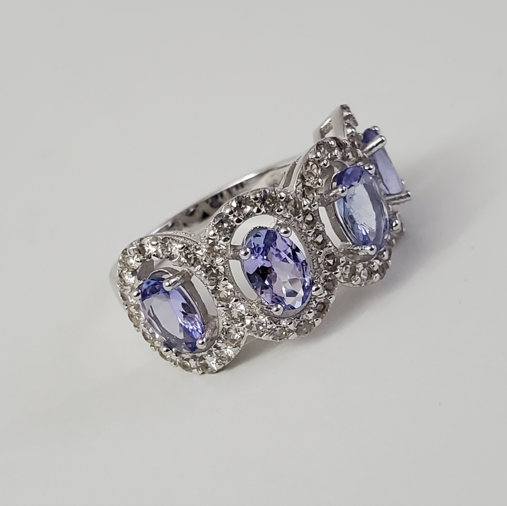 Twilight Symphony Sterling Silver 925 Tanzanite Ring - Picture 7 of 13